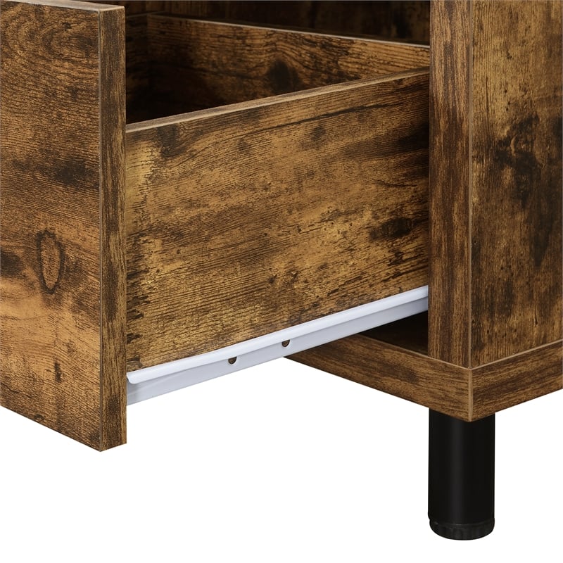 Seal II One-Drawer 60 inch TV Stand with Shelves in Nutmeg Wood Finish