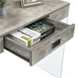 Convenience Concepts SoHo One-Drawer Glass 36-inch Desk in Gray Wood Finish