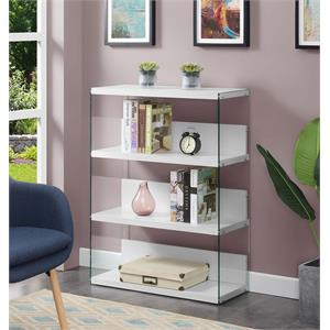 Convenience Concepts SoHo Four-Tier Wide Bookcase in White Wood Finish