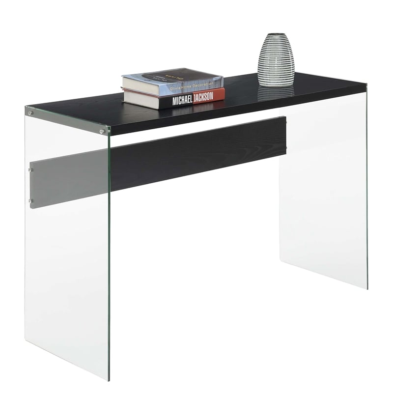 Convenience Concepts SoHo Console Table/Desk in Black Wood Finish