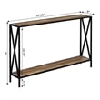Tucson Console Table with Shelf in Nutmeg Wood Finish and Black Metal Frame