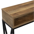 Tucson Deluxe Console Table with Shelf in Nutmeg Wood with Black Metal Frame