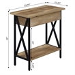 Tucson Flip Top End Table with Charging Station and Shelf in Nutmeg Wood Finish