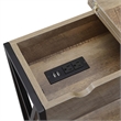 Tucson Flip Top End Table with Charging Station and Shelf in Nutmeg Wood Finish