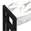 Monterey Console Table in White Faux Marble Wood Finish and Black Wood Frame