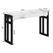 Monterey Console Table in White Faux Marble Wood Finish and Black Wood Frame