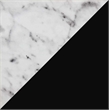 Monterey Console Table in White Faux Marble Wood Finish and Black Wood Frame