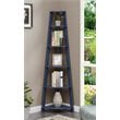 Convenience Concepts Newport 5-Tier Corner Bookshelf in Blue Wood
