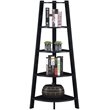 Convenience Concepts Newport 5-Tier Wide Corner Bookcase in Black Wood