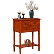 Convenience Concepts Kendra Three-Drawer Hall Table with Shelf in Cherry Wood