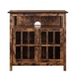 Big Sur Highboy TV Stand with Storage Cabinets in Brown Wood Finish
