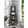 Convenience Concepts Newport 5-Tier Wide Corner Bookcase in Gray Wood