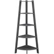 Convenience Concepts Newport 5-Tier Wide Corner Bookcase in Gray Wood