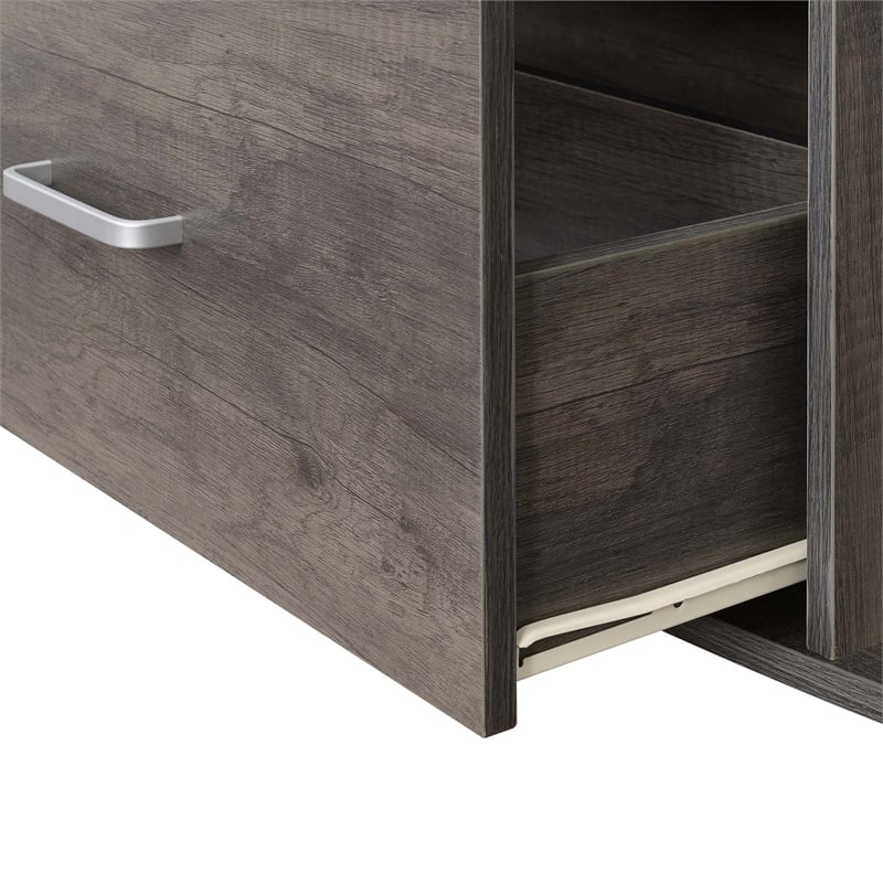 Graystone 60-inch One-Drawer TV Stand with Shelves in Gray Wood Finish