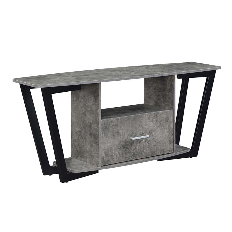 Graystone 60-inch One-Drawer TV Stand with Shelves in Gray Wood Finish