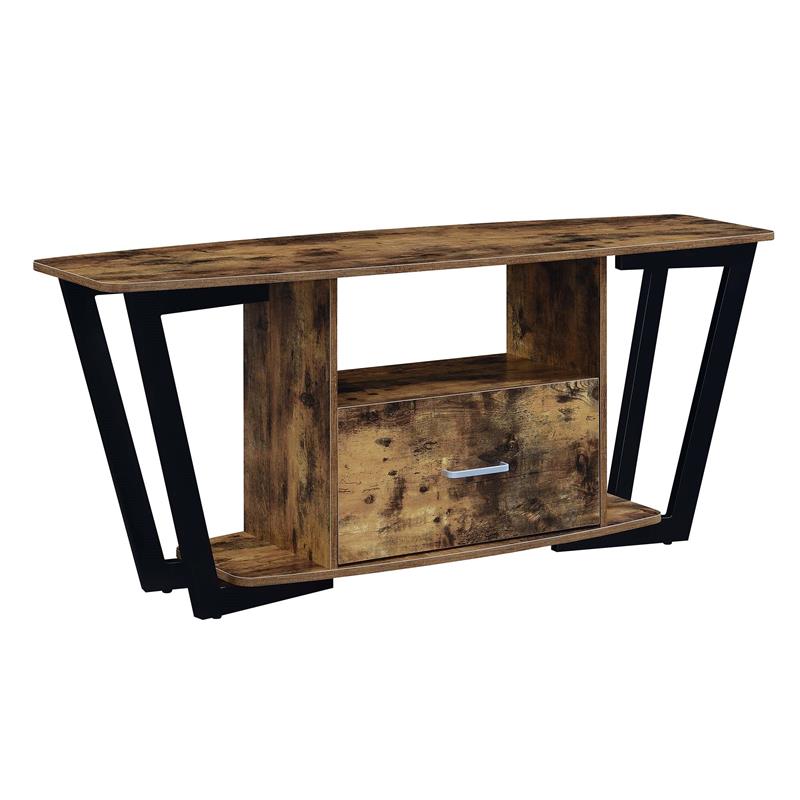 Graystone 60-inch One-Drawer TV Stand with Shelves in Nutmeg Wood Finish
