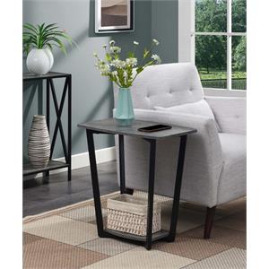 convenience concepts graystone end table with shelf in gray wood finish