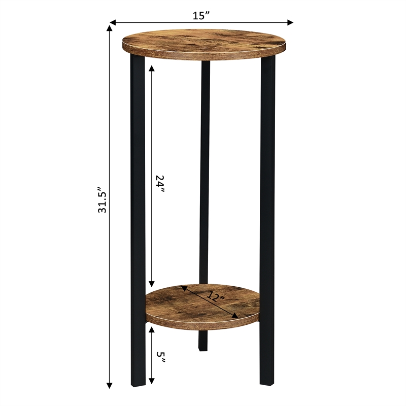 Graystone 31-inch Two-Tier Plant Stand in Nutmeg Wood Finish