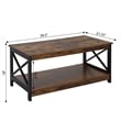 Oxford Coffee Table with Shelf in Nutmeg Wood Finish with Black Metal Frame
