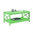 Convenience Concepts Oxford Coffee Table with Shelf in Lime Green Wood Finish