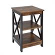 Convenience Concepts Oxford End Table with Shelves in Nutmeg Wood Finish