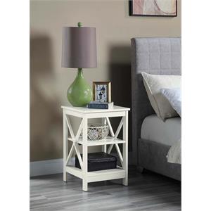 Convenience Concepts Oxford End Table with Shelves in Ivory Wood Finish