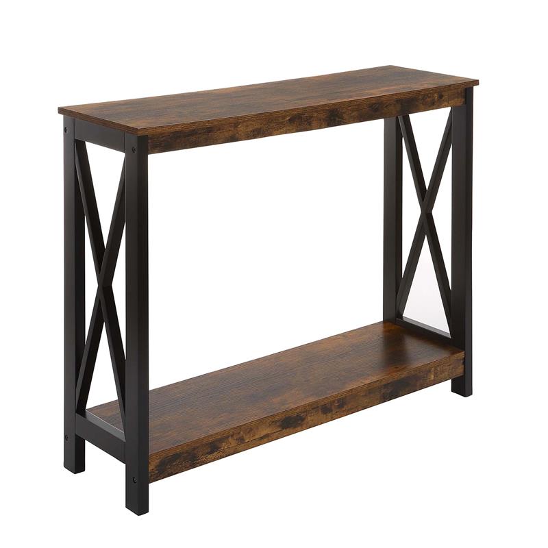 Convenience Concepts Oxford Console Table with Shelf in Nutmeg Wood Finish