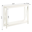 Convenience Concepts Oxford Console Table with Shelf in Ivory Wood Finish