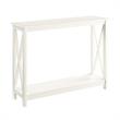 Convenience Concepts Oxford Console Table with Shelf in Ivory Wood Finish