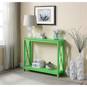 Convenience Concepts Oxford Console Table with Shelf in Lime Green Wood Finish