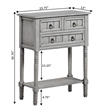 Kendra Three-Drawer Hall Table with Shelf in Gray Wood Finish