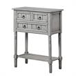 Kendra Three-Drawer Hall Table with Shelf in Gray Wood Finish