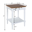 French Country One-Drawer End Table with Shelf in White Wood Finish
