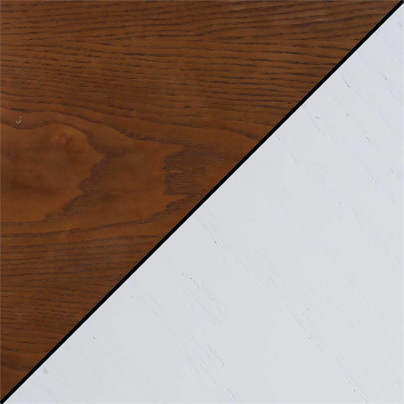 French Country One-Drawer End Table with Shelf in White Wood Finish