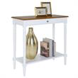 French Country One-Drawer Hall Table with Shelf in White Wood Finish