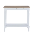 French Country One-Drawer Hall Table with Shelf in White Wood Finish