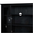 Summit Highboy TV Stand with Storage Cabinets and Shelves in Black Wood Finish