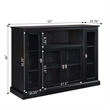 Summit Highboy TV Stand with Storage Cabinets and Shelves in Black Wood Finish