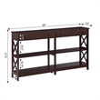 Oxford Two-Drawer 60-inch Console Table with Shelves in Espresso Wood Finish