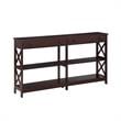 Oxford Two-Drawer 60-inch Console Table with Shelves in Espresso Wood Finish