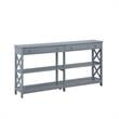 Oxford Two-Drawer 60-inch Console Table with Shelves in Gray Wood Finish