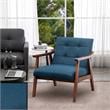 Convenience Concepts Take-a-Seat Natalie Accent Chair in Blue Faux Linen Fabric
