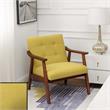 Take-a-Seat Natalie Accent Chair in Yellow Faux Linen Fabric
