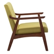 Take-a-Seat Natalie Accent Chair in Yellow Faux Linen Fabric
