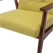Take-a-Seat Natalie Accent Chair in Yellow Faux Linen Fabric
