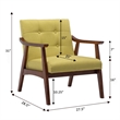 Take-a-Seat Natalie Accent Chair in Yellow Faux Linen Fabric