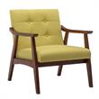 Take-a-Seat Natalie Accent Chair in Yellow Faux Linen Fabric