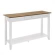 American Heritage One-Drawer Console Table with Shelf in White Wood Finish