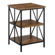Tucson Starburst End Table with Shelves in Nutmeg Wood Finish