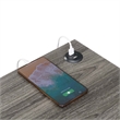 Tucson Starburst Chairside End Table w/Charging Station and Shelf in Gray Wood